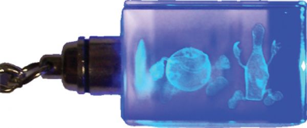 Schlüsselanhänger Krystal Würfel mit LED