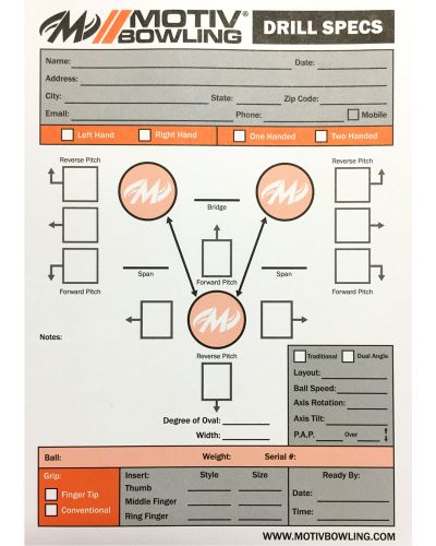 Motiv Drill Specs Pad