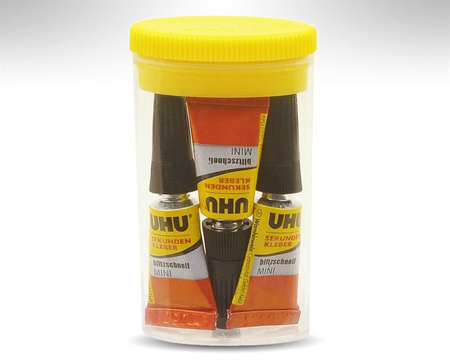 UHU SEKUNDENKLEBER blitzschnell MINIS, 3x1g Tuben flüssig